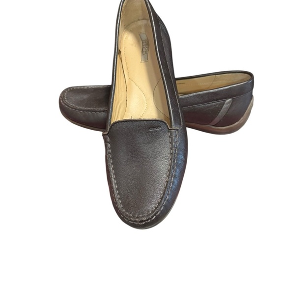 Geox Respira Womens Preppy Career Loafers Brown Moc Croc Leather Size 8 Slip On - Picture 7 of 10